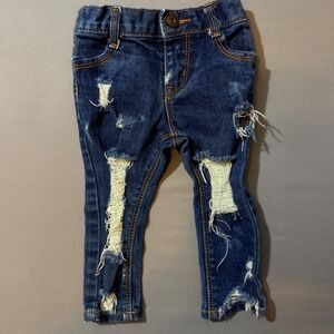 OshKosh B'gosh‎ Kids Skinny Jeans Distressed Blue Denim 9 Months